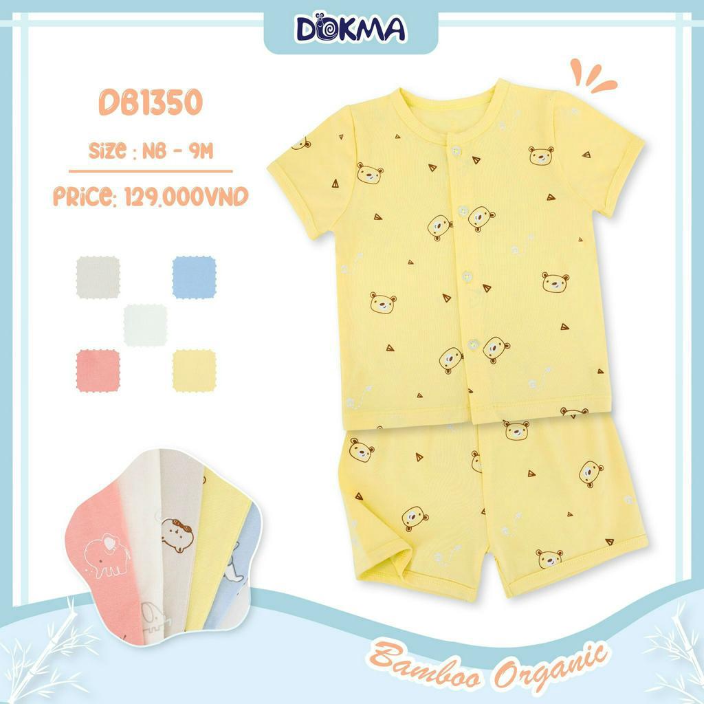 DB1350 Bộ sơ sinh cộc tay cài giữa bamboo Dokma bé trai / bé gái