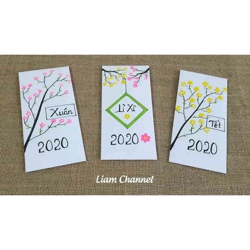 100 phôi lì xì trắng đã dán thành phẩm