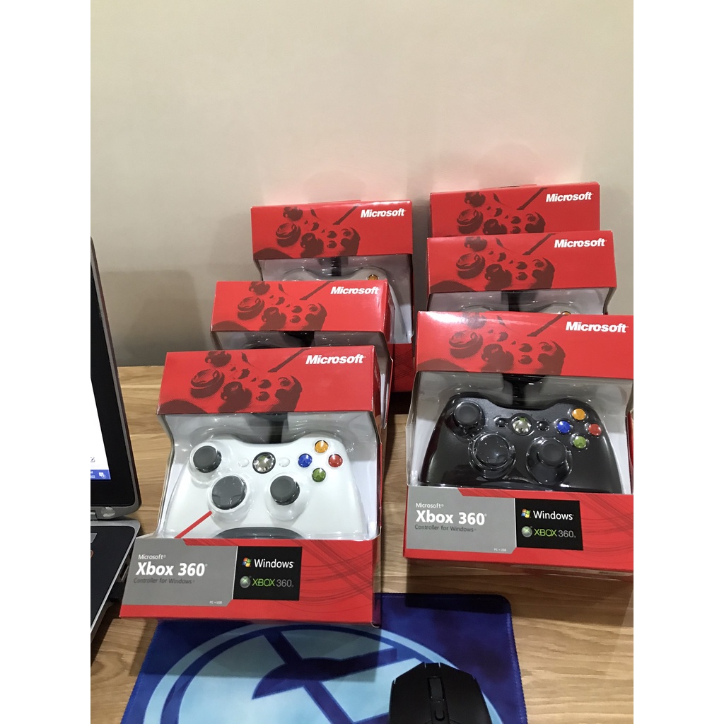 Tay cầm Chơi Game Microsoft Xbox 360 Full box Có Rung - Tay Cầm Có Dây Dùng Cho PC, Laptop chơi full skil