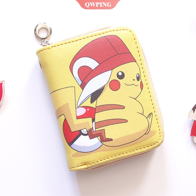 Ví Da Đựng Tiền Xu Hình Pikachu Hoạt Hình Anime Thời Trang Có Khóa Kéo Quà Tặng Sinh Nhật Cho Bé
