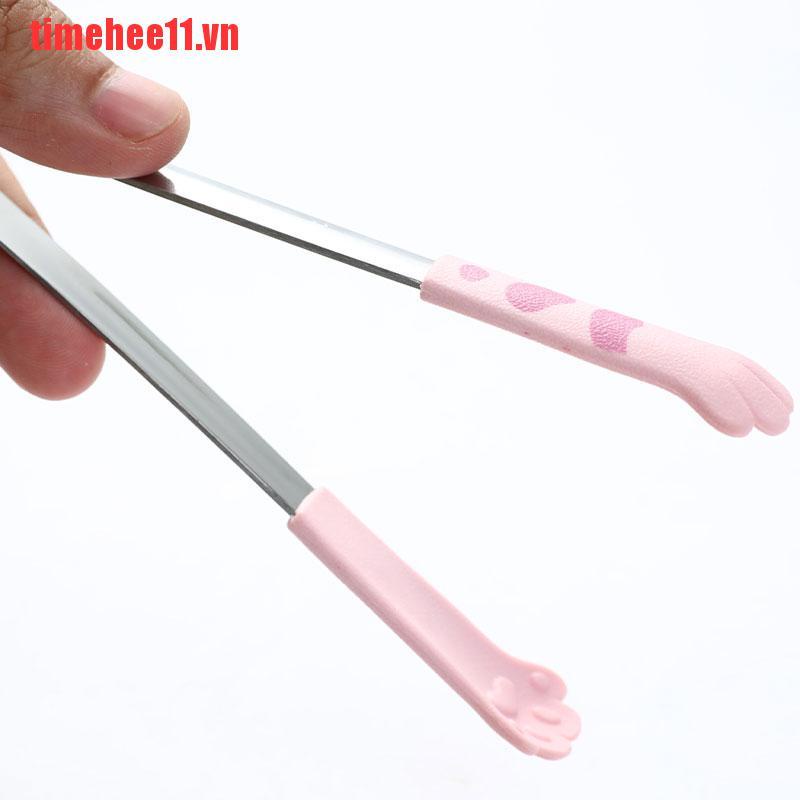Kẹp Gắp Thức Ăn Bằng Thép Không Gỉ Hình Chân Mèo Dễ Thương timehee11