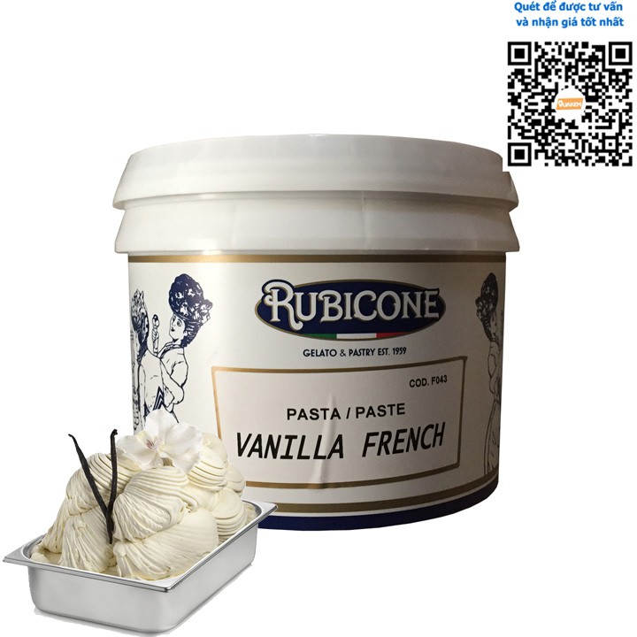 Rubicone Vanilla French - Nguyên liệu pha chế, làm kem, bánh ngọt hương vị Vanilla Ý - Vua Kem