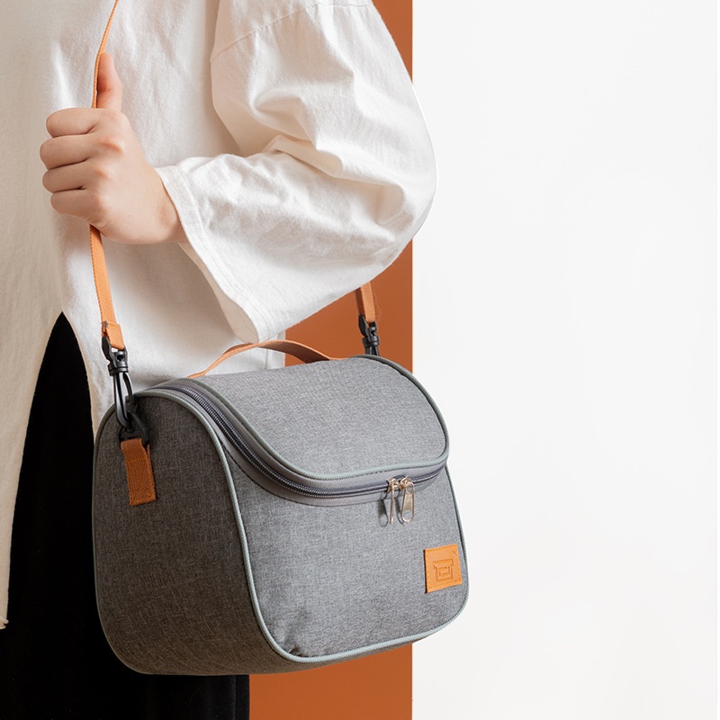 Túi đựng cơm giữ nhiệt We Young vải Oxford cao cấp, kiểu dáng tối giản, sáng trọng, túi đựng cơm tròn có quai đeo chéo