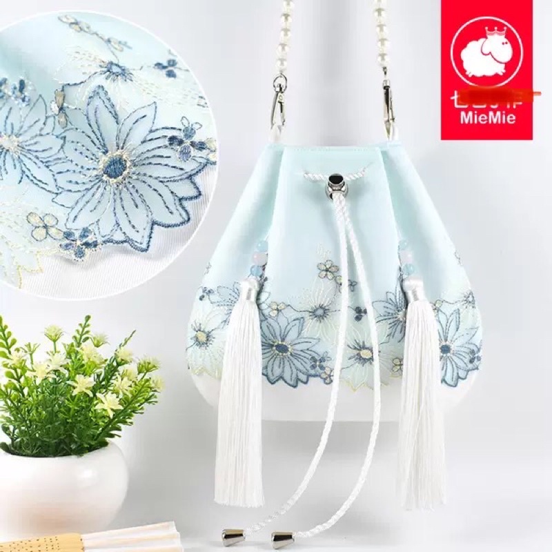 YASLC0092-Túi xách cổ trang Mie Mie thêu hoa