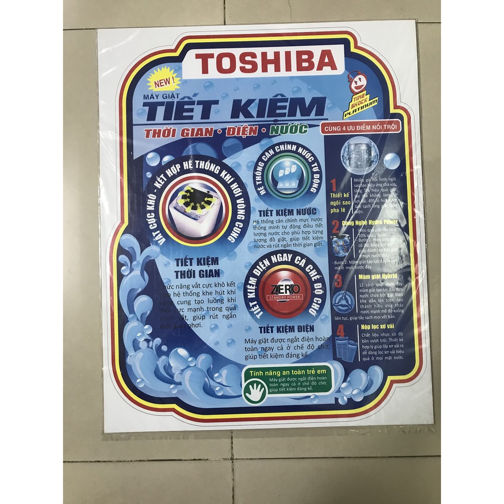 Combo 10 tem dán máy giặt Toshiba/ Combo 10 miếng dán máy giặt Toshiba (mẫu 7)