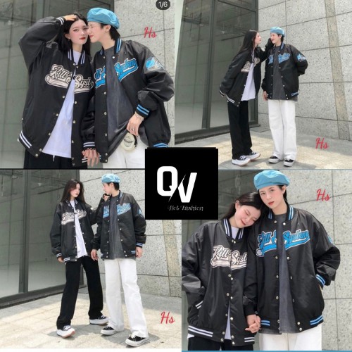 Áo bomber cúc bấm bóng rổ In kill,chất dày dặn - Shop Q&V