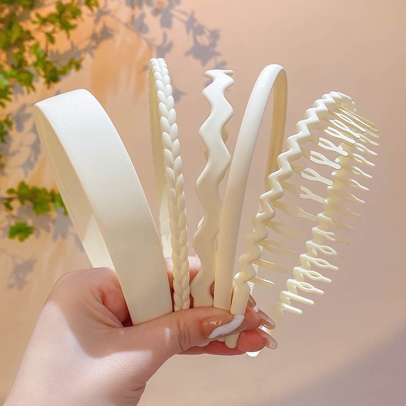 Bộ 5 Băng Đô Cài Tóc Màu Đen Bằng Nhựa Resin Phong Cách Hàn Quốc Thời Trang Cho Nam Và Nữ