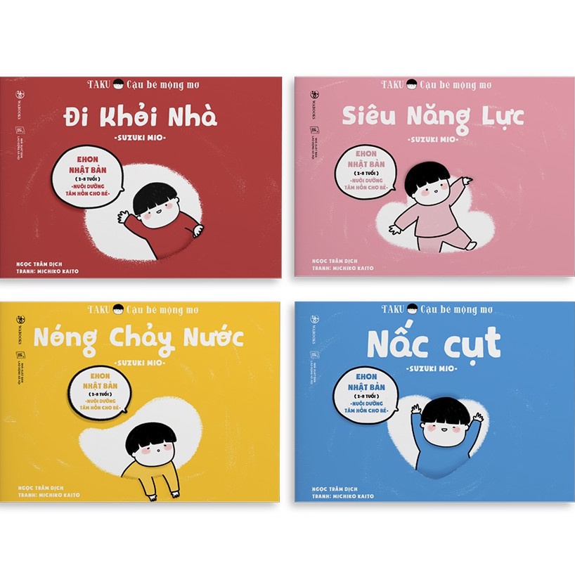 Sách Ehon - Combo 4 cuốn Taku Cậu Bé Mộng Mơ - Cho bé 2 - 8 tuổi