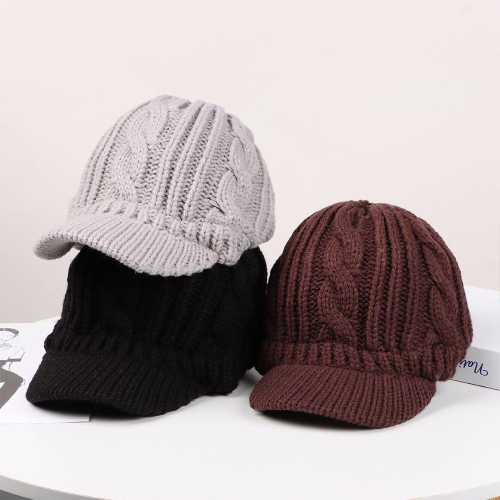EUCA Mũ Beret Dệt Kim Phong Cách Vintage Ấm Áp