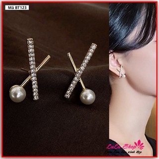 🔥 Bông tai nữ hình học, thanh lịch, đính chéo cá tính - Khuyên tai BT123