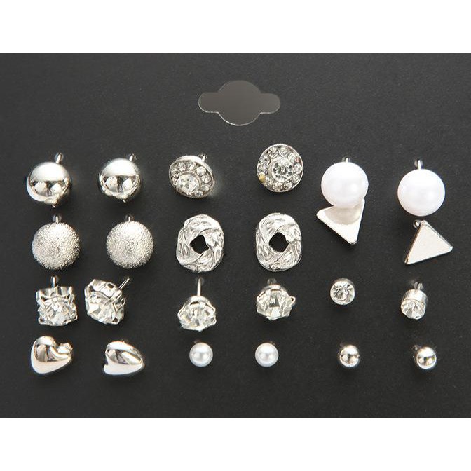 Set 12 Đôi Bông Tai Thời Trang Hàn Quốc