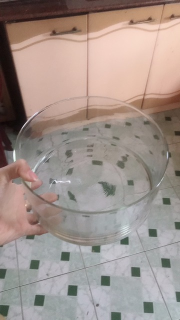 Bể thủy tinh tròn đựng thạch trà sữa, thả cá 20cm cao 10cm