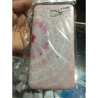 Ốp lưng Samsung galaxy J7 Prime nhựa dẻo - Họa tiết hoa đính đá