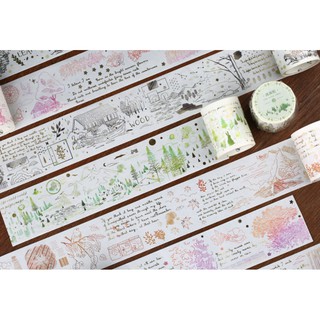 Băng Dính Washi Tape có nhũ 16 mẫu lấp lánh trang trí sổ tay, planner, lưu bút
