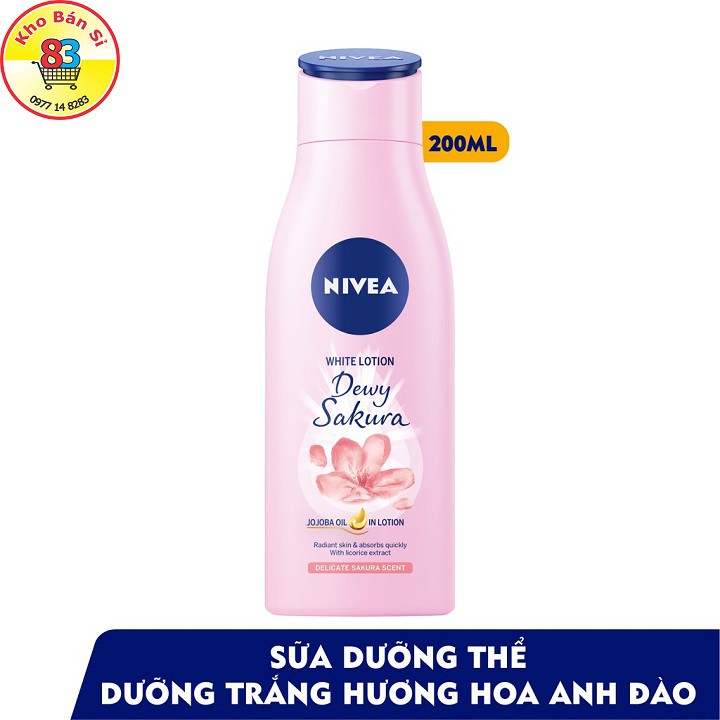 85701-Sữa dưỡng thể dưỡng trắng NIVEA hương Anh Đào Dewy Sakura (200ml)