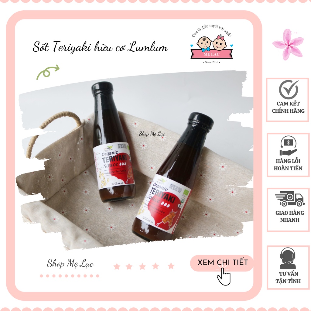 Sốt Teriyaki hữu cơ Lumlum cực kì thơm ngon cho bé ăn dặm, chai 200ml