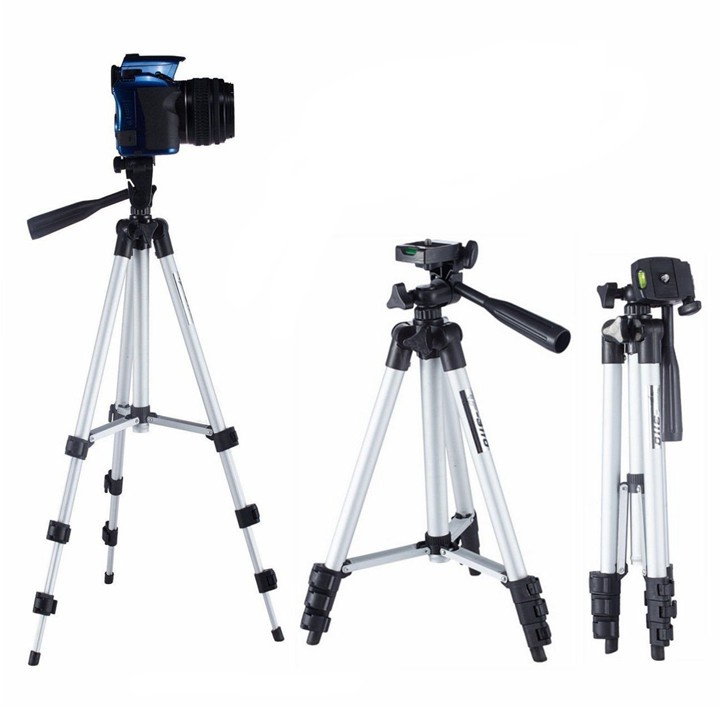 Gậy Tripod 3 chân TF - 3110A cao hơn 1m, gậy kèm 1 Kẹp điện thoại,túi đựng và 1 Remote bluetooth điều khiển từ xa