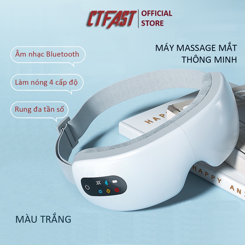 Máy massage mắt thông minh CTFAST 10S-C: giảm mỏi mắt, quầng thâm, cải thiện thị giác, kết nối nhạc bluetooth