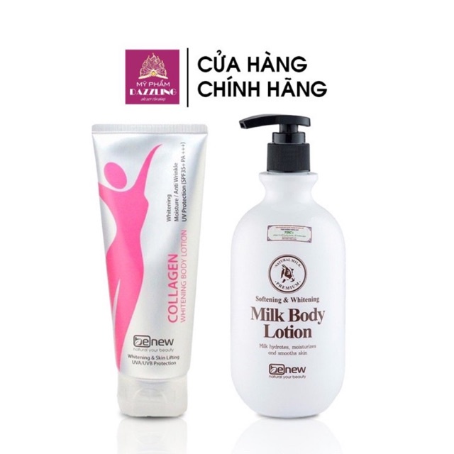 Combo Dưỡng Thể Trắng Da Nâng Tone Ngày Và Đêm Benew Whitening Body Lotion