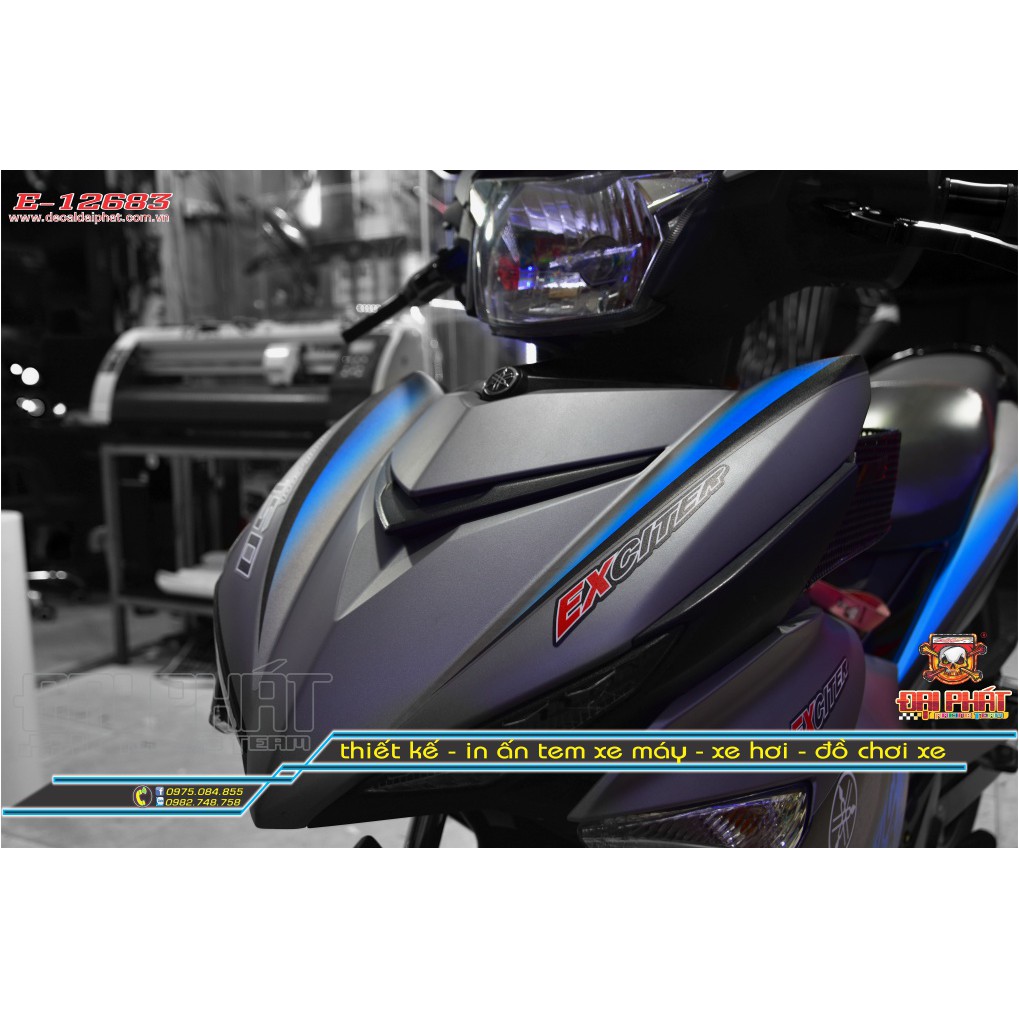 Tem Trùm Xe Exciter 150 MX Xám Xanh Nhám Mã sản phẩm E-12683