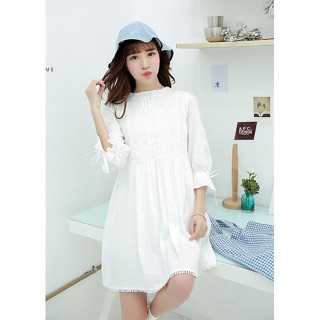 Đầm tiểu thư trắng Hàn Quốc
