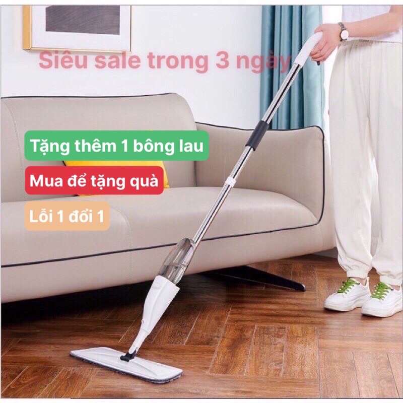 Cây lau nhà có bình xịt phun sương chổi lau đa năng xoay 360 độ lau mọi ngóc ngách có thể tháo miếng lau vệ sinh dễ dàng