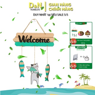 Bảng gỗ hình Welcome decor trang trí phòng khách, phòng ngủ, phòng tắm