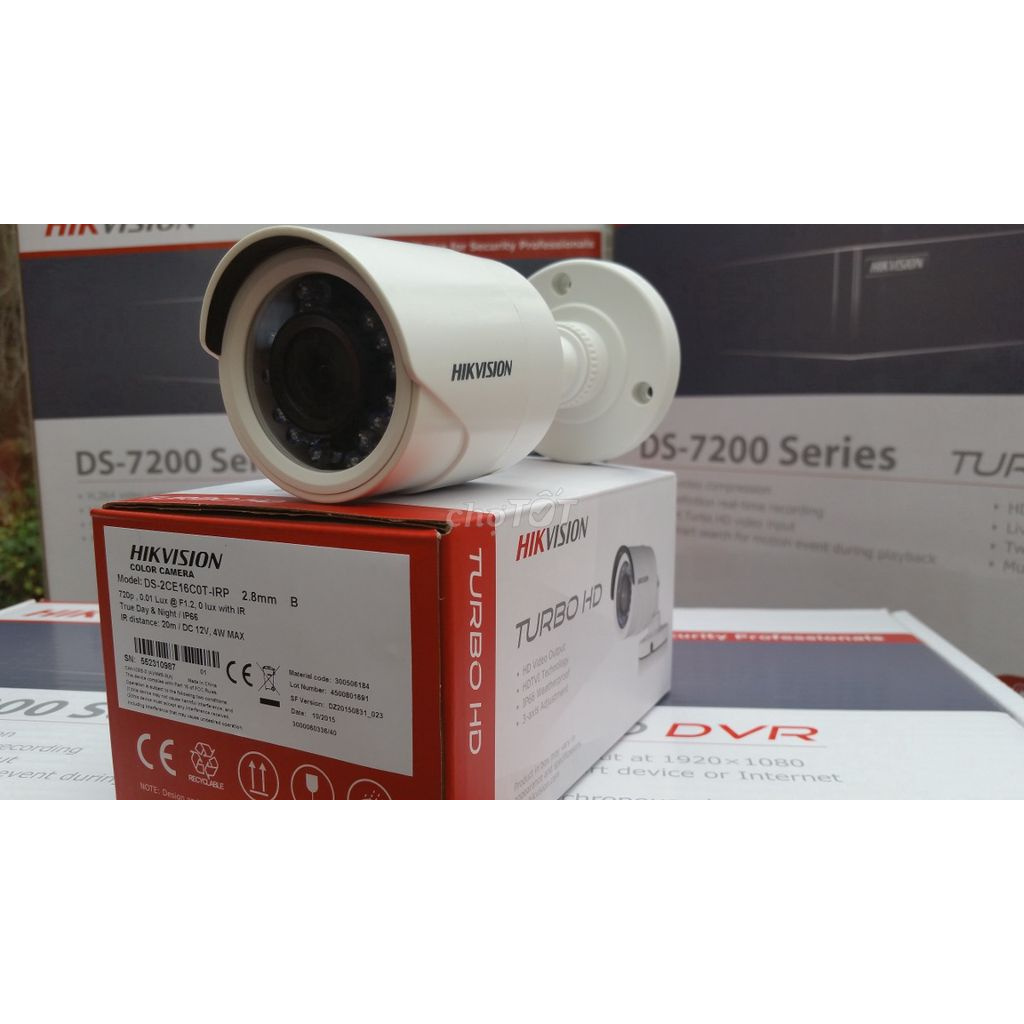 Camera thân ngoài trời chống nước hikvision DS-2CE16C0T-IR