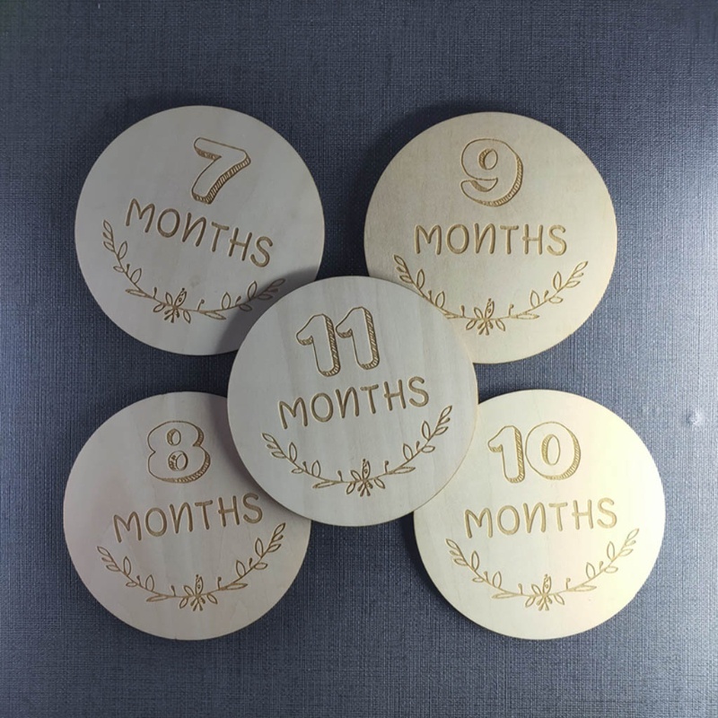 Set 12 Tấm Thẻ Ghi Âm Dùng Làm Đạo Cụ Chụp Ảnh Kỷ Niệm Theo Tháng Cho Bé Sơ Sinh