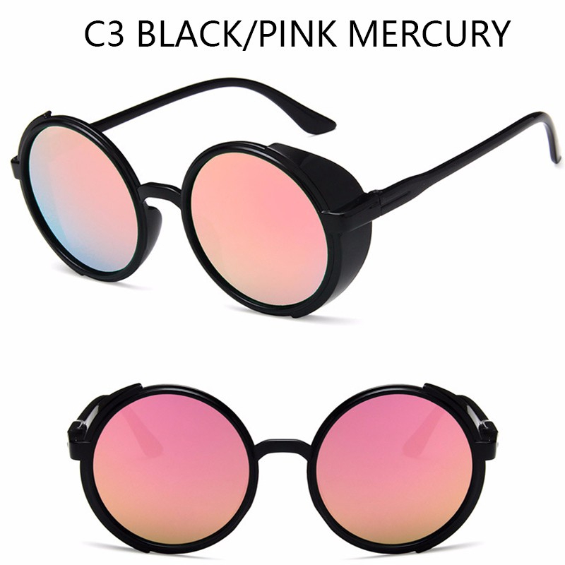 Kính mát gọng tròn kim loại phong cách Retro cho nam và nữ