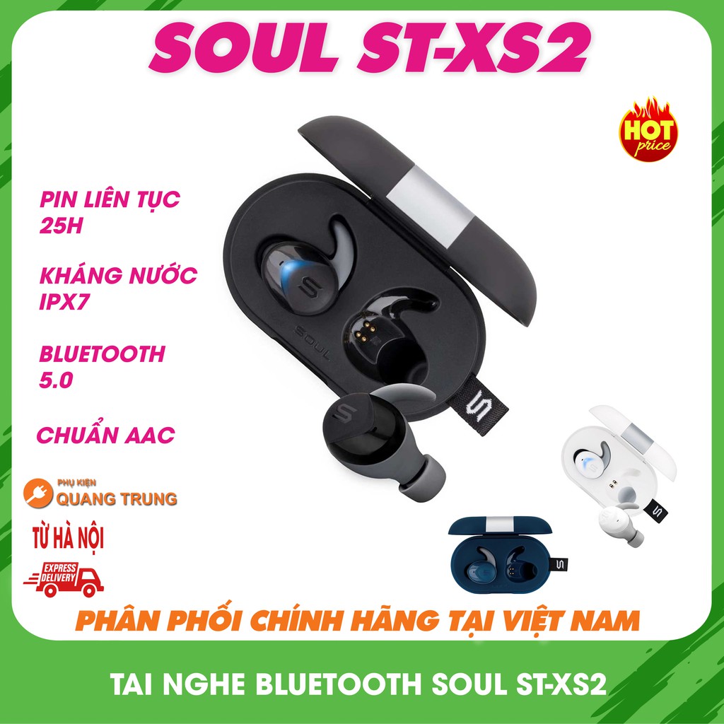 Tai nghe bluetooth TWS Soul ST-XS2 chính hãng,bluetooth 5.0,kháng nước,nghe nhạc 25h