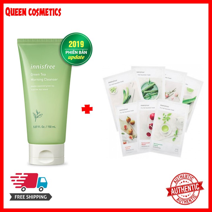 [TẶNG MẶT NẠ] Sữa Rửa Mặt Innisfree Green Tea Foam Cleanser 2019 (queen cosmetics)