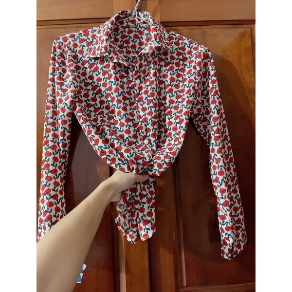 Áo sơ mi công sở voan hoa nhí used