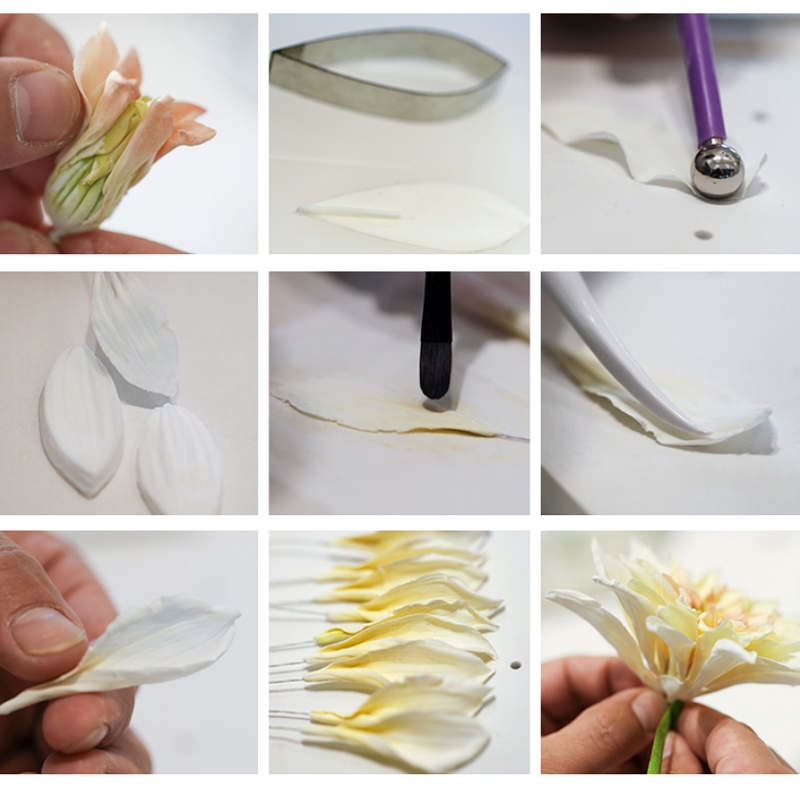 Khuôn Silicone Tạo Hình Cánh Hoa Mẫu Đơn Trang Trí Bánh