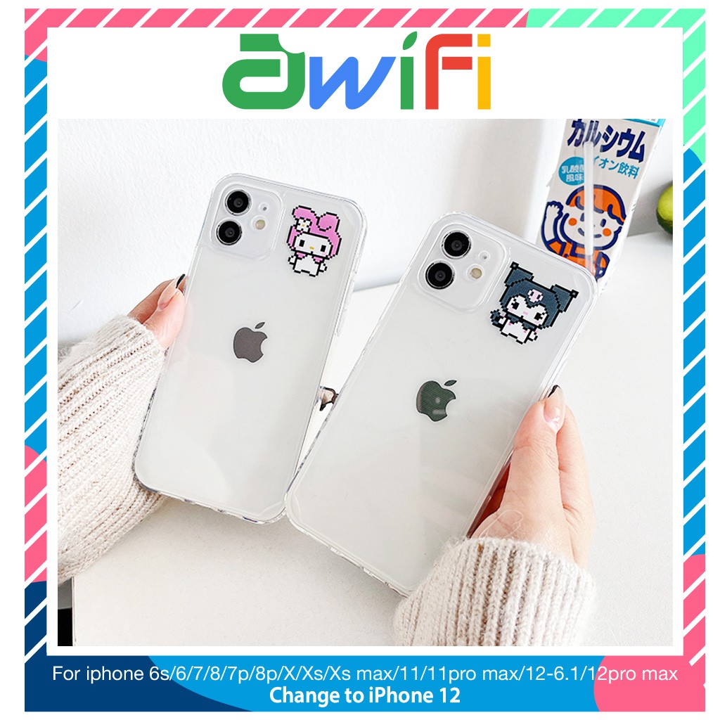 Ốp lưng iphone trong cạnh vuông pixel 6plus/6s/6splus/7/7plus/8/8plus/x/xr/xs/11/12/pro/max/plus/promax-Awifi A2-16 | BigBuy360 - bigbuy360.vn