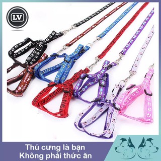 Dây dắt cho chó mèo kèm yếm 2 lớp cho chó mèo dưới 5kg Phụ kiện Long Vũ