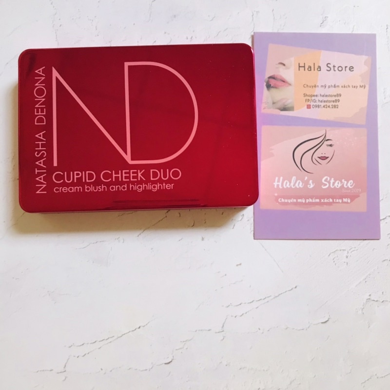 Bảng phấn má hồng và Highlighter NATASHA DENONA CUPID CHEEK DUO CREAM BLUSH AND HIGHLIGHTER NWT