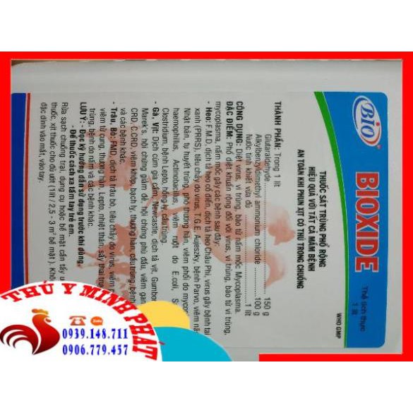 SÁT TRÙNG BIO XIDE CHAI 1 LÍT (bioxide)