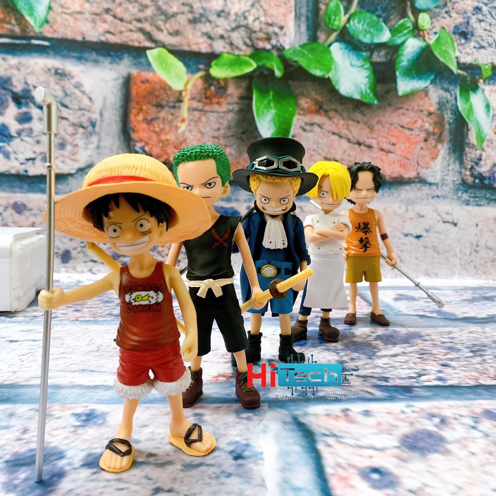 Mô hình để bàn 5 nhân vật One Piece siêu dễ thương kèm chân đế, cao 10cm