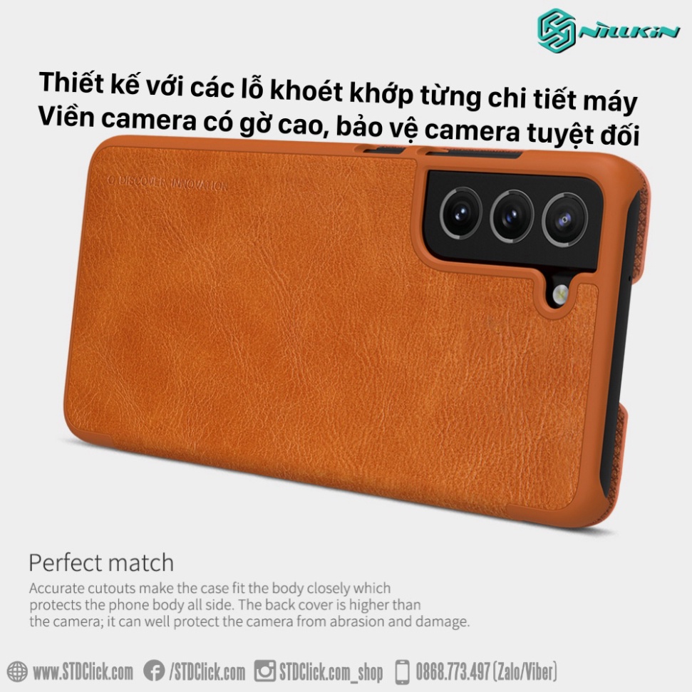 BAO DA SAMSUNG GALAXY S21 FE 5G NILLKIN QIN CHÍNH HÃNG - HÀNG CHUẨN
