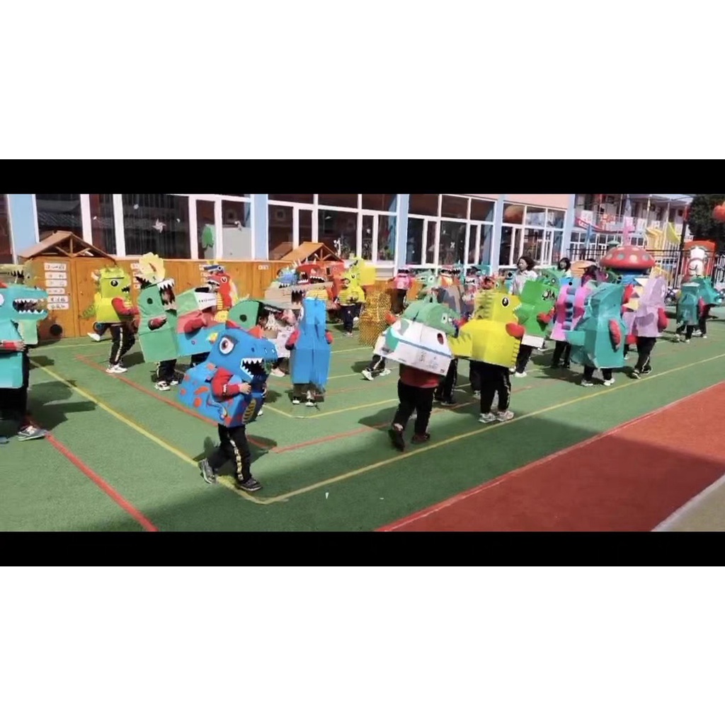 Đồ chơi thùng carton cho bé - Bô khủng long tự lắp ghép bằng bìa cứng dành cho trẻ