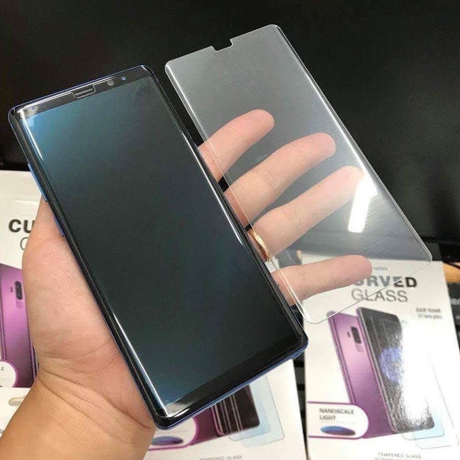 Kính cường lực trong suốt Full màn hình Full keo UV cho điện thoại Samsung Galaxy S7 Edge, S8, S8+ Plus, S9, S9+ Plus