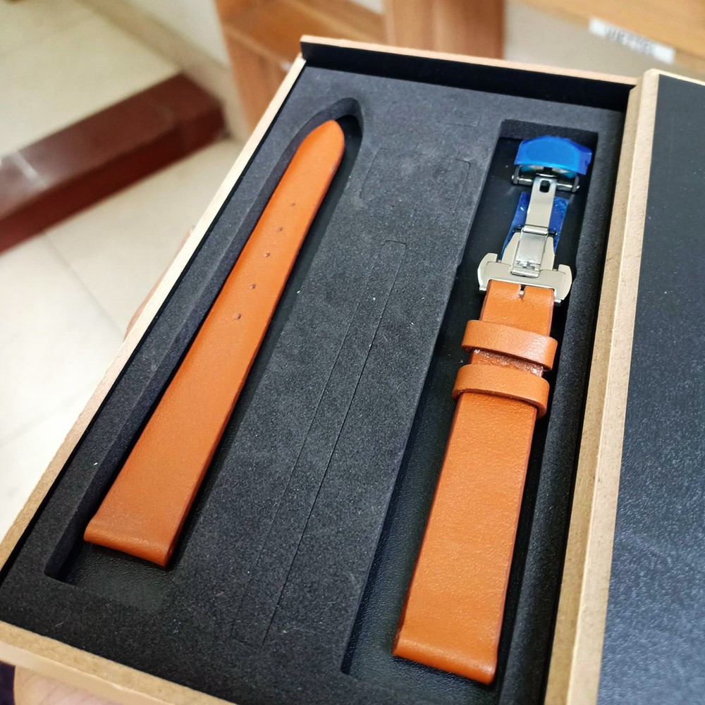 Dây đồng hồ da bò KHÓA BƯỚM Handmade siêu mềm, dây may tay FULL MÀU cho nữ 12mm, 14mm, 16mm