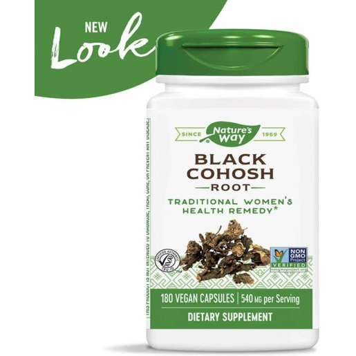 Nature's Way Black CoHosh Root 540mg - Viên uống bổ sung Estrogen, hỗ trợ tiền mãn kinh, giảm bốc hỏa 180 viên