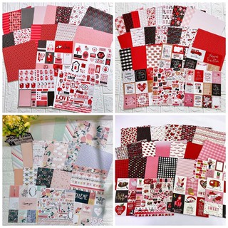 Giấy hoạ tiết tình yêu theo sét 20-25 tờ) Đã gồm cả sticker và card trang trí, làm love box và scrapbook