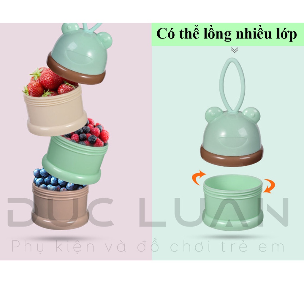 Hộp chia sữa 3 ngăn cho bé đi chơi - hộp đựng sữa 4 ngăn - đựng đồ ăn dặm và hoa quả