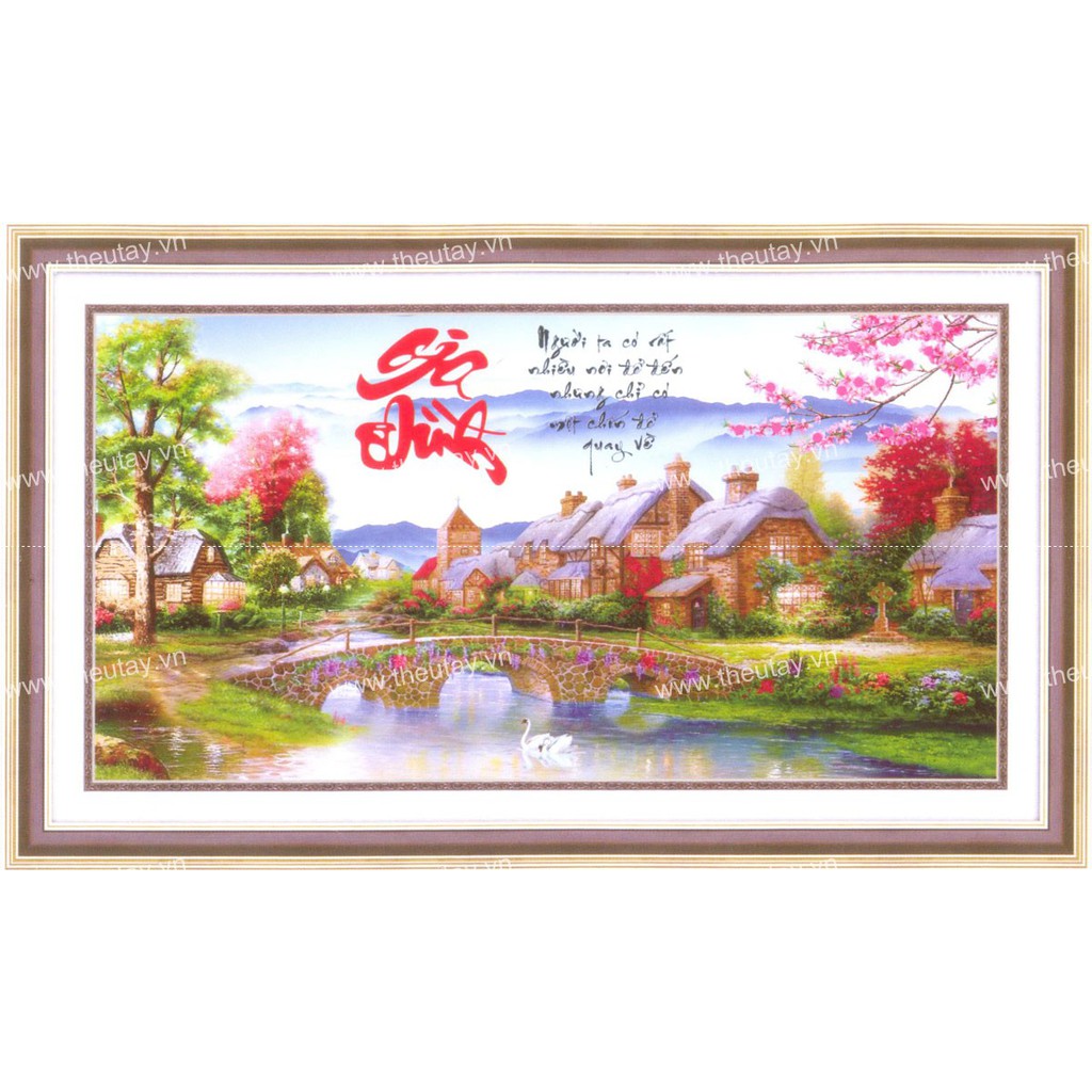 Tranh Thêu Chữ Thập 3D Người Ta Đi Rất Nhiều Nơi Để Đến,Nhưng Chỉ Có Một Nơi Để Quay Về 2507 (KHÁCH TỰ THÊU) KT: 90X50CM