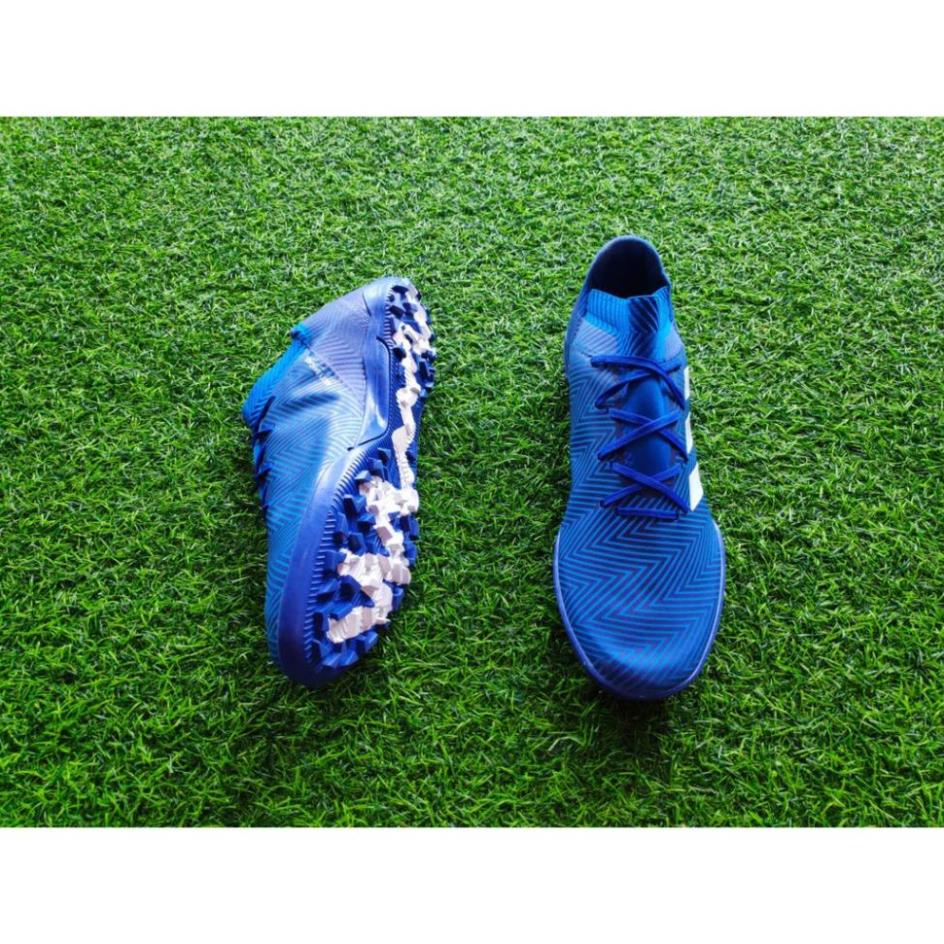 ️⚽ Giày bóng đá Adidas Nemeiz cổ chéo Messi . TF ( Xanh Dương ) k 🏈️