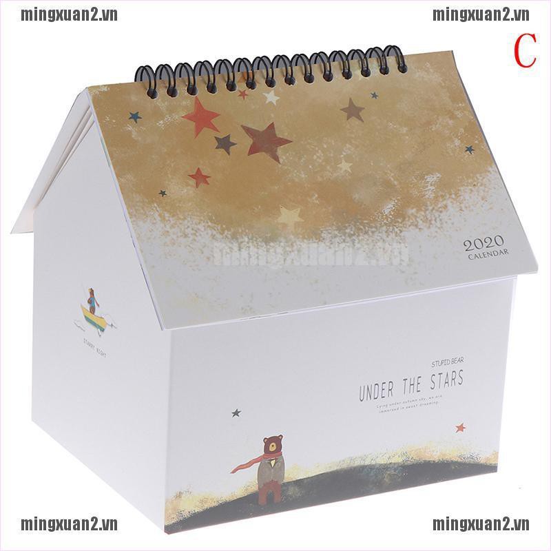 MINXT Creative Folding House Desk Calendar Van Gogh Calendars Desktop Storage Box VN