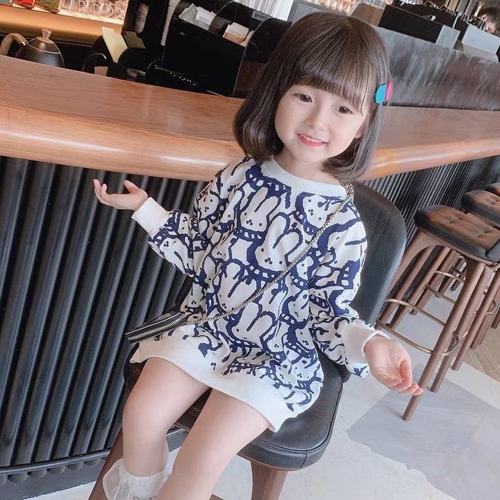 [babycat] Đầm Dài Tay Phong Cách Hàn Quốc Nhật Bản / Hàn Quốc Thời Trang Xuân Thu Cho Bé Gái